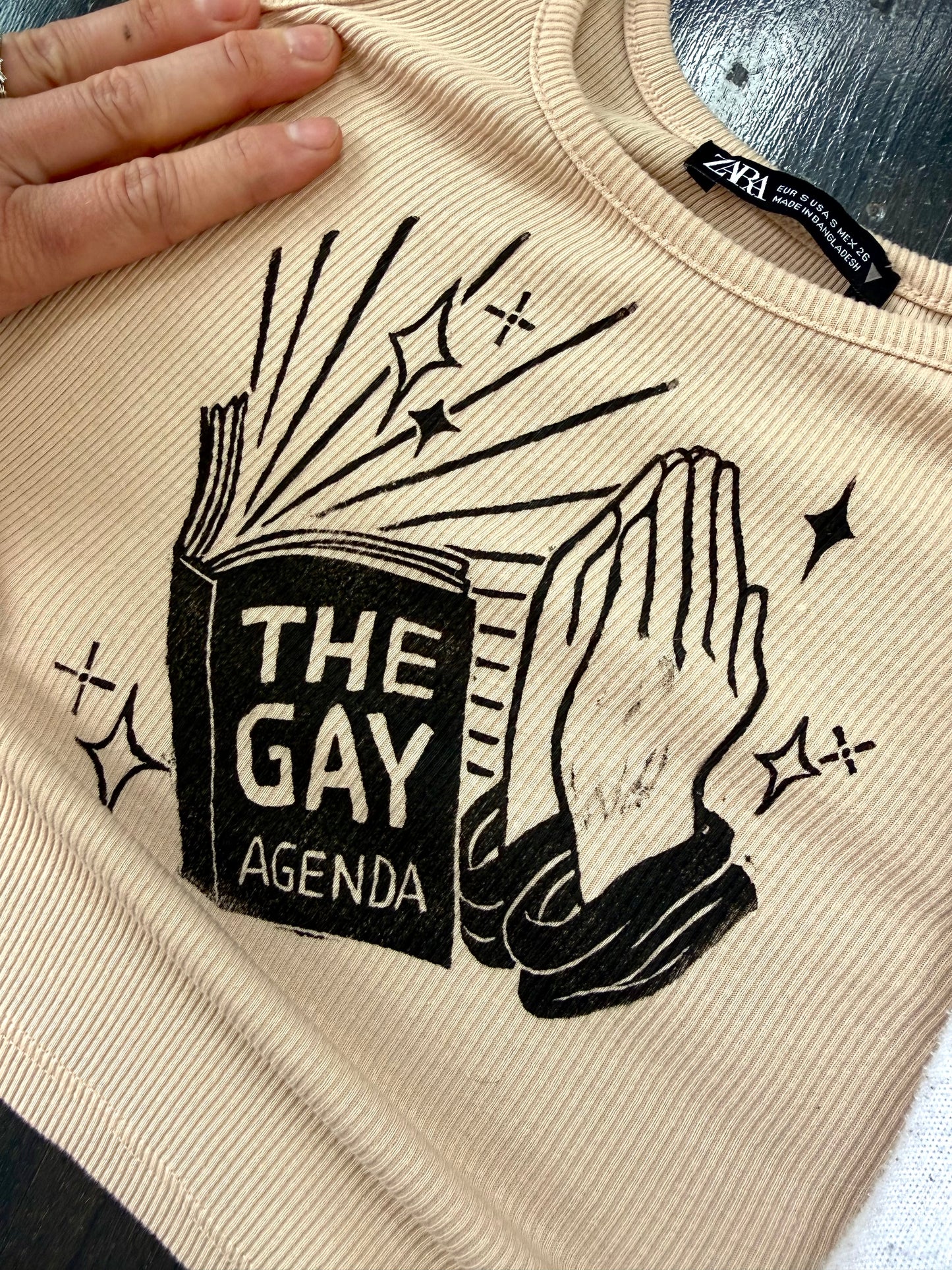 Gay Agenda Cropped Ribbed Tank