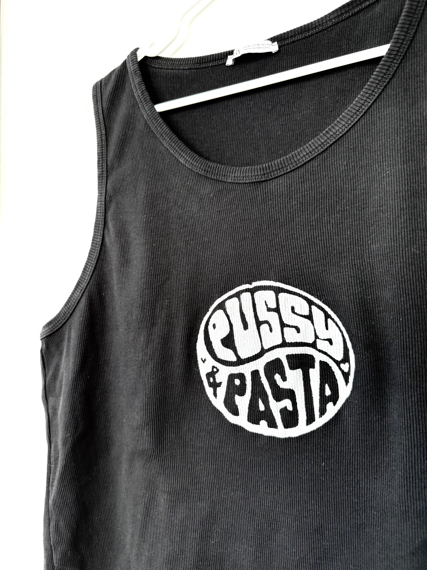 Pussy & Pasta Ribbed Tank Top