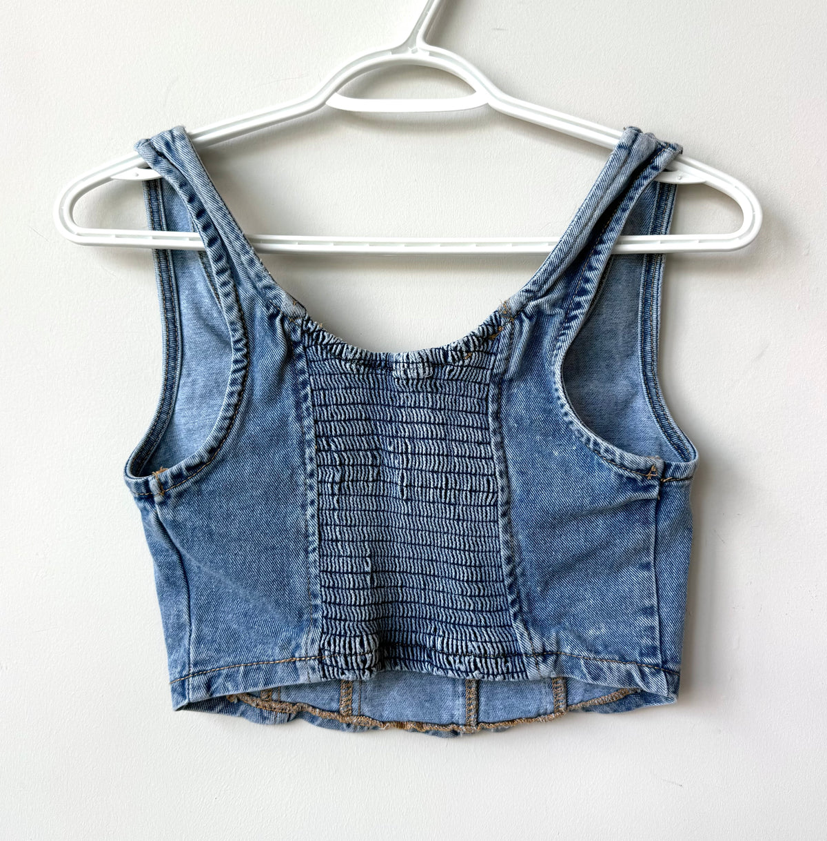 Patchwork Printed Cropped Denim Tank