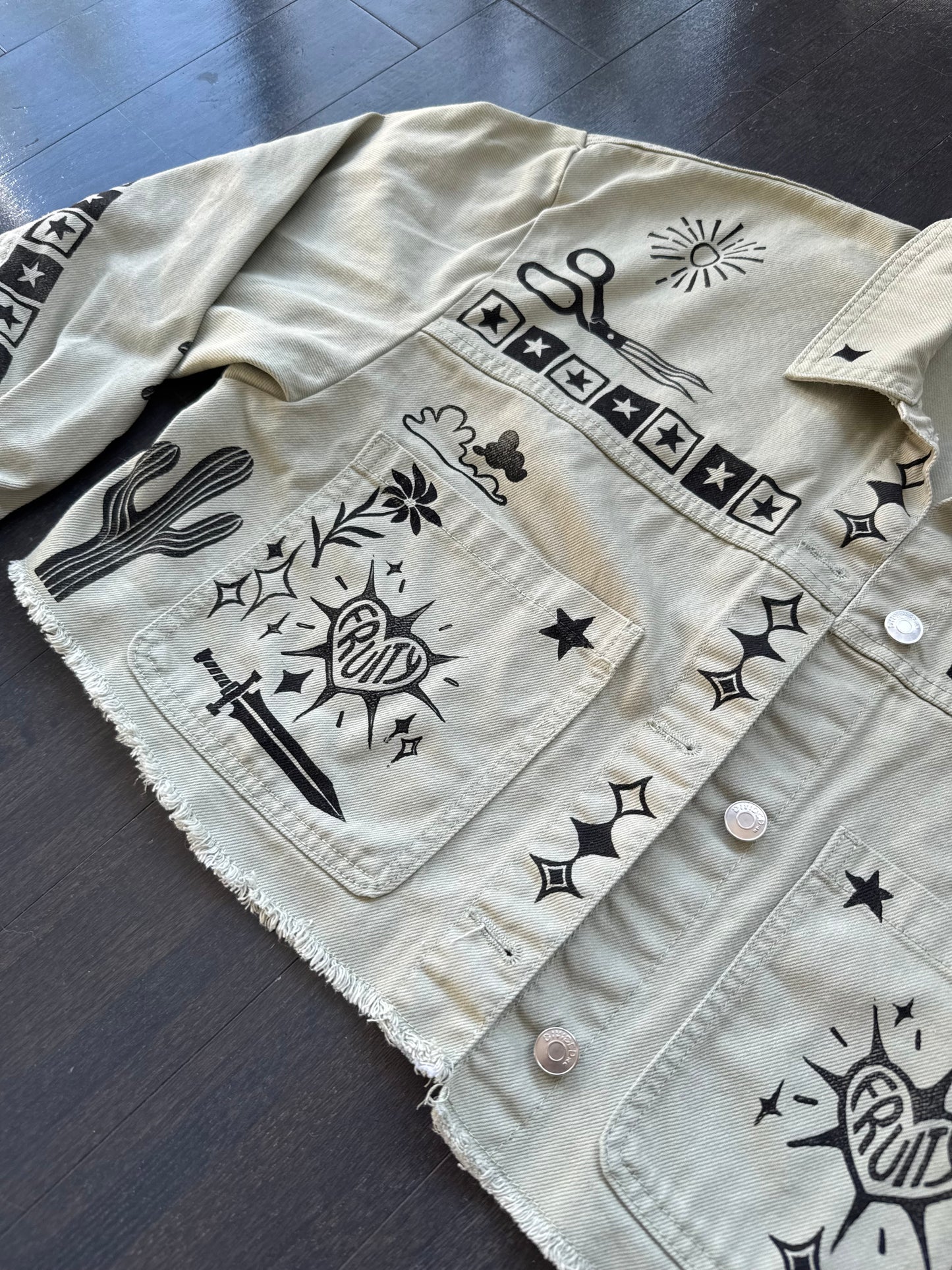 Patchwork Printed Cropped Jacket