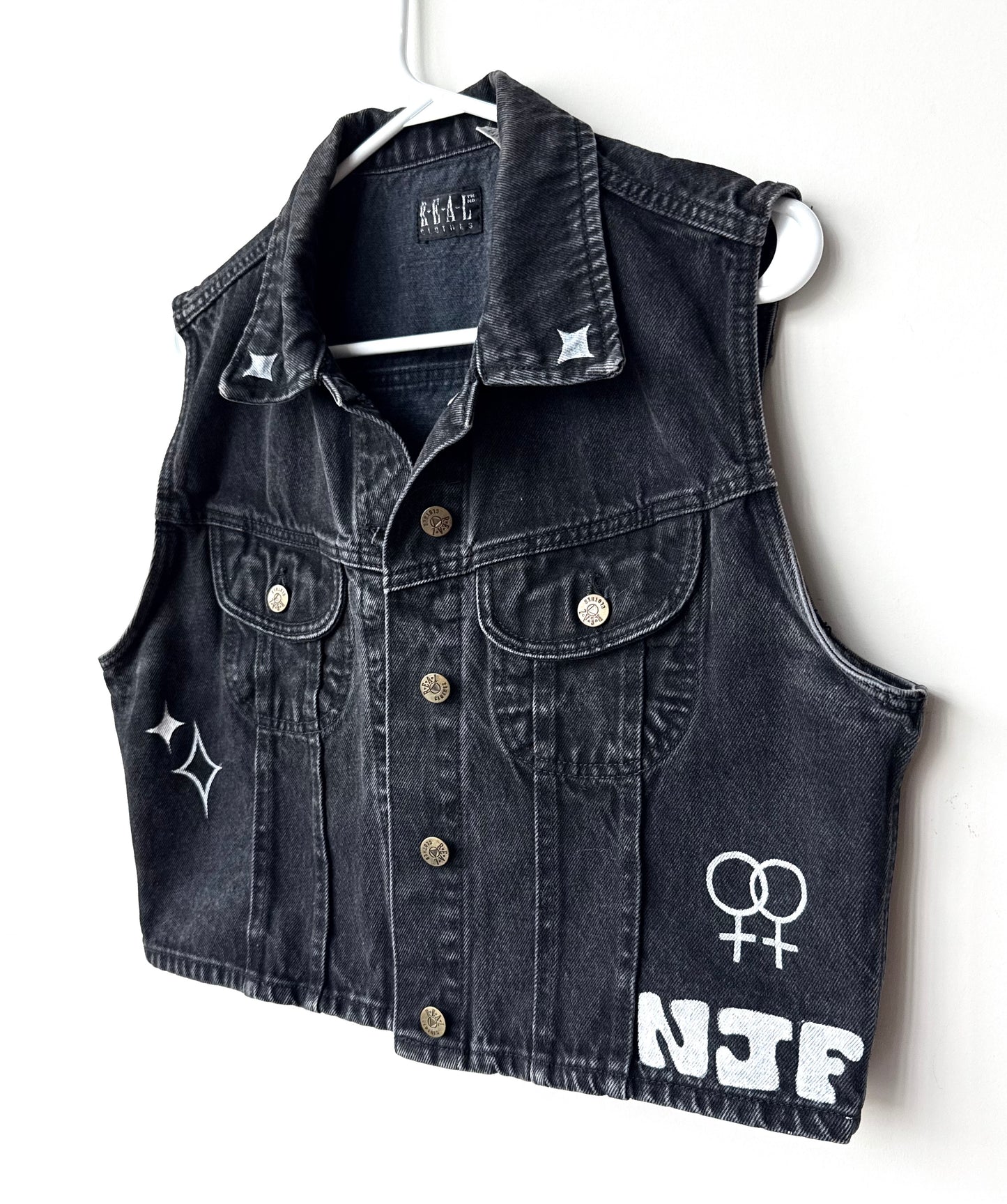 Danger Dyke Hand-Painted Denim Vest