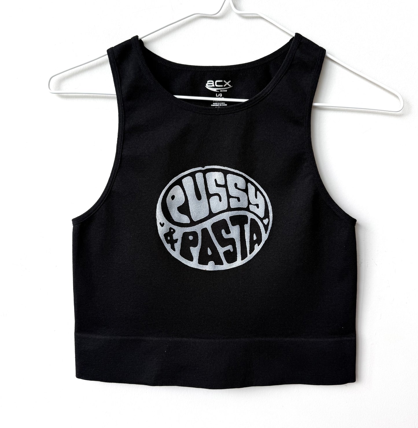 Pussy & Pasta Cropped Athletic Tank