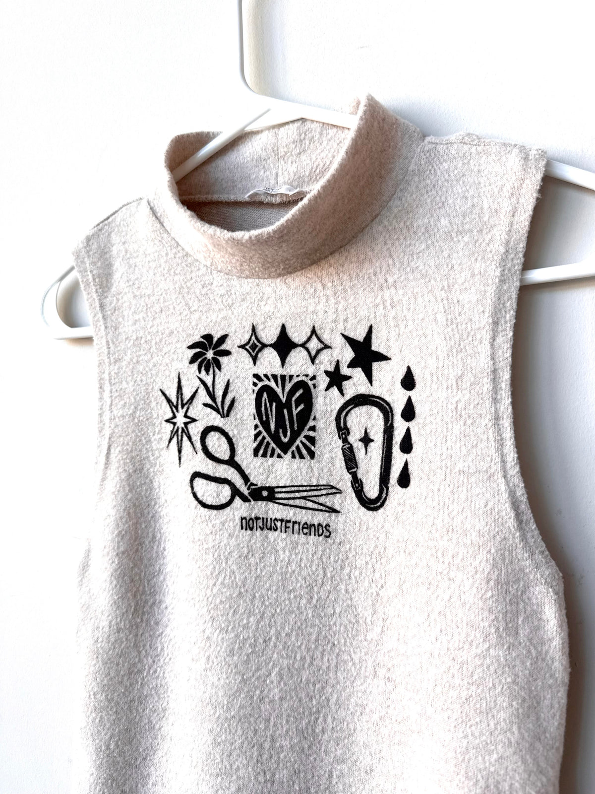 Patchwork Printed Cropped High-Neck Tank