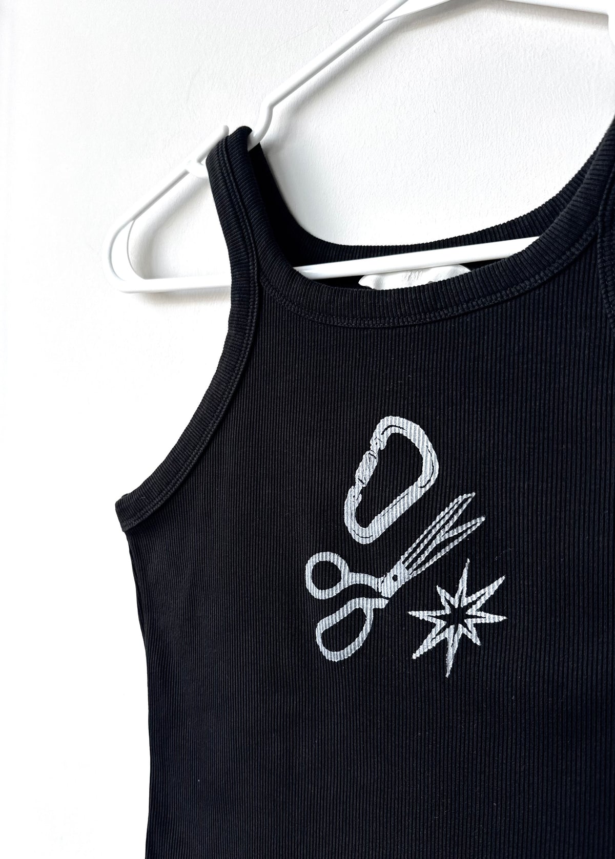 Patchwork Printed Ribbed Tank Top