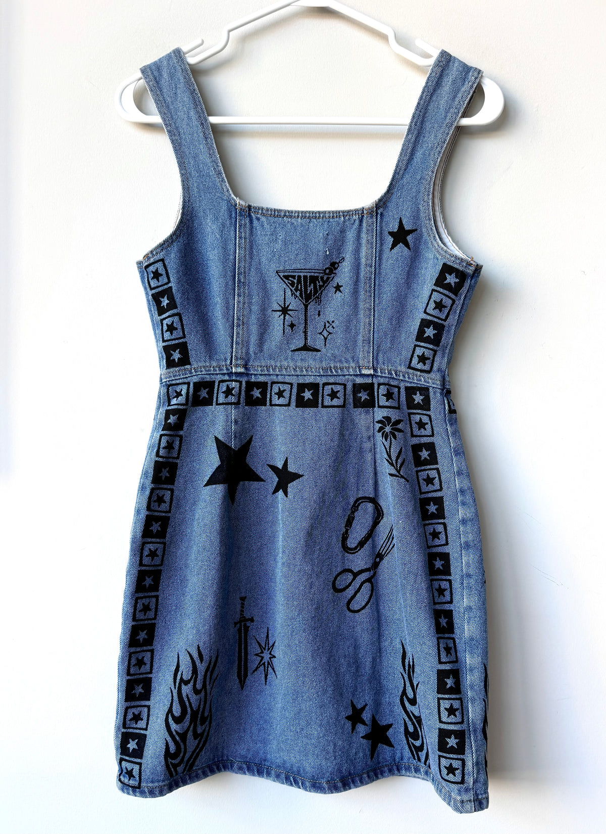 Patchwork Printed Denim Dress