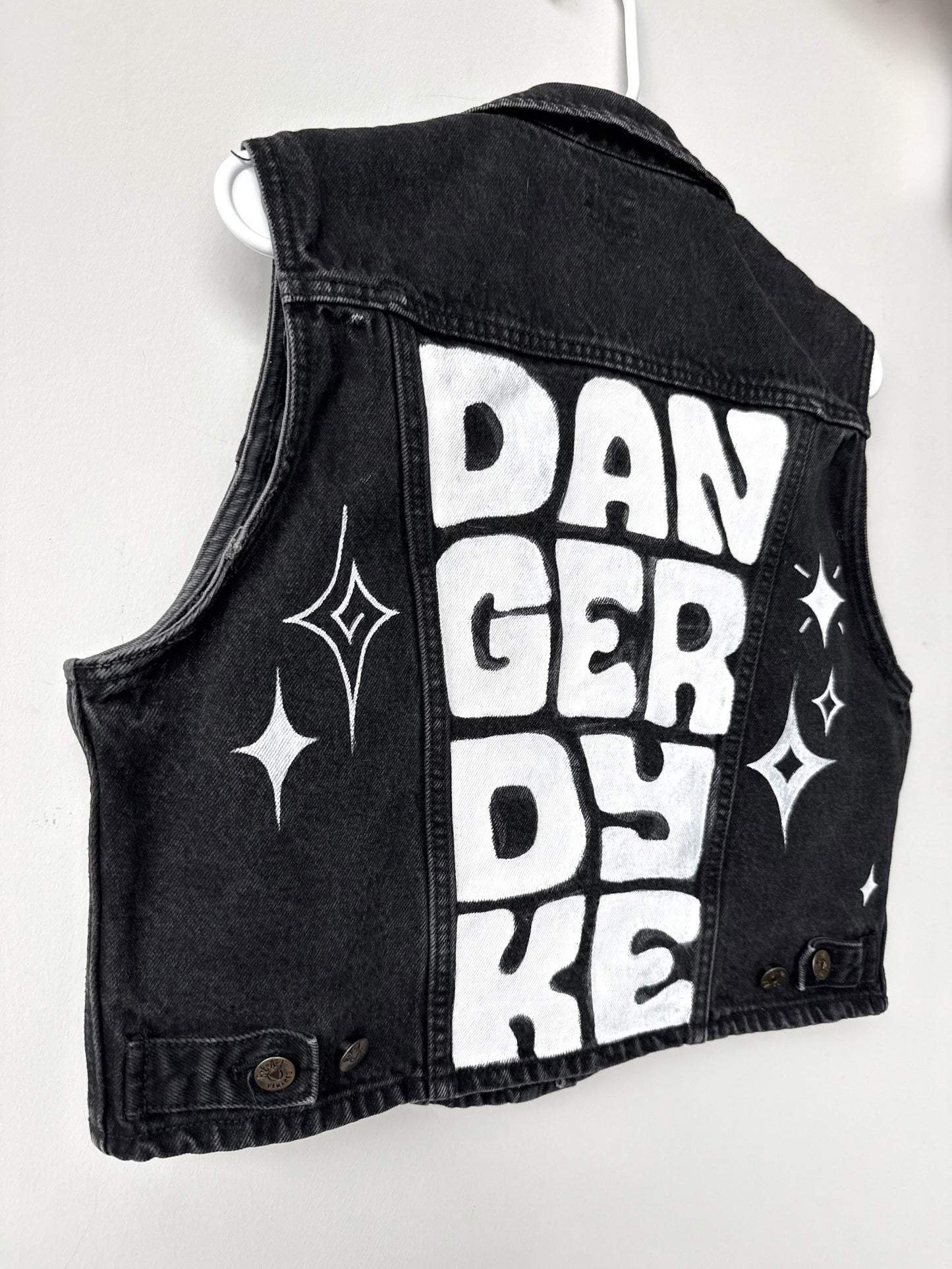 Danger Dyke Hand-Painted Denim Vest