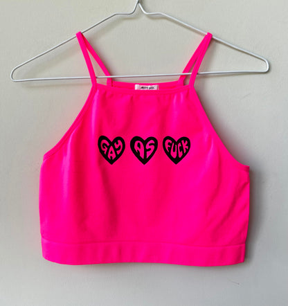 Gay As Fuck Cropped Neon Tank