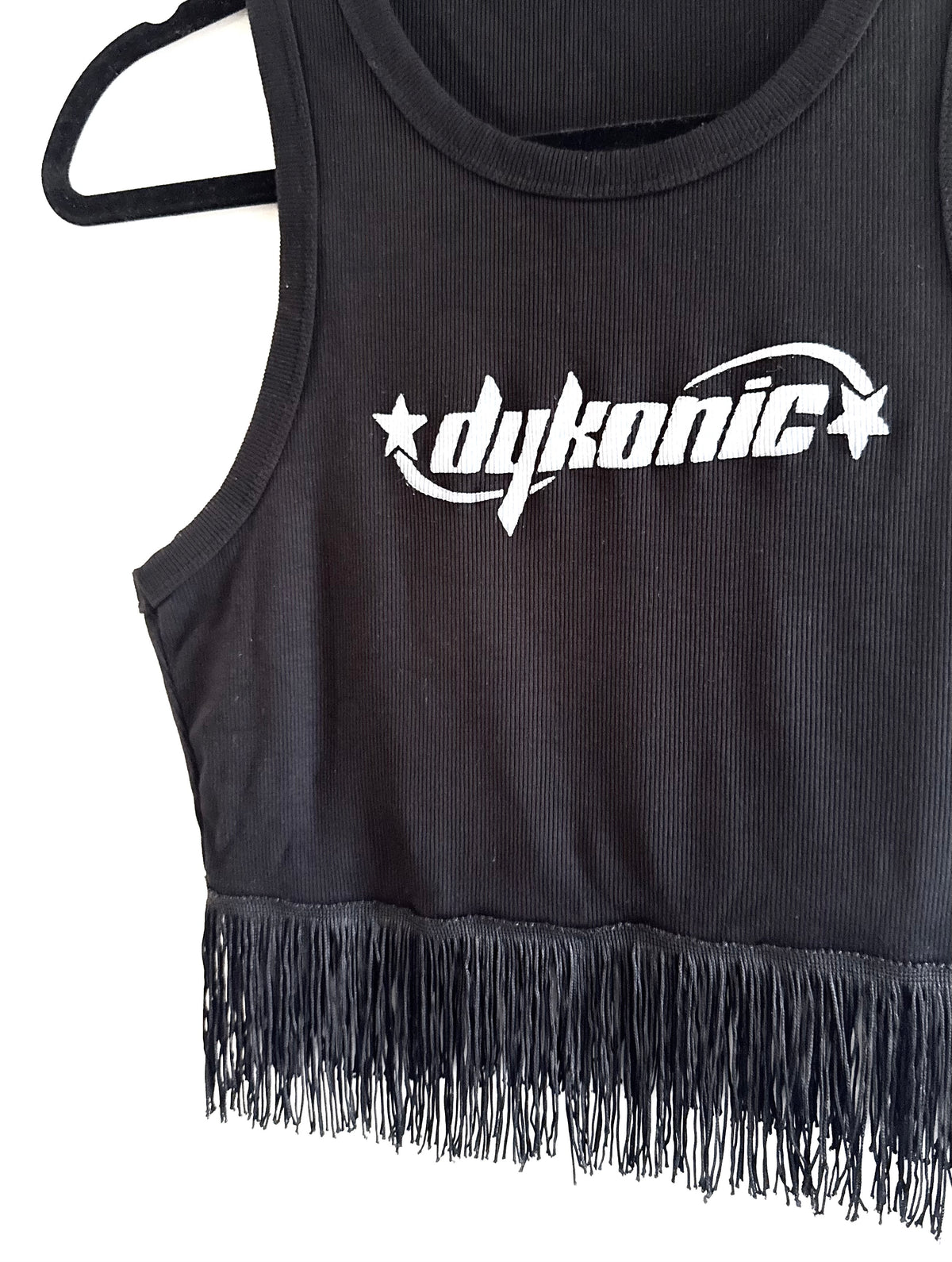 Dykonic Cropped Fringed Tank
