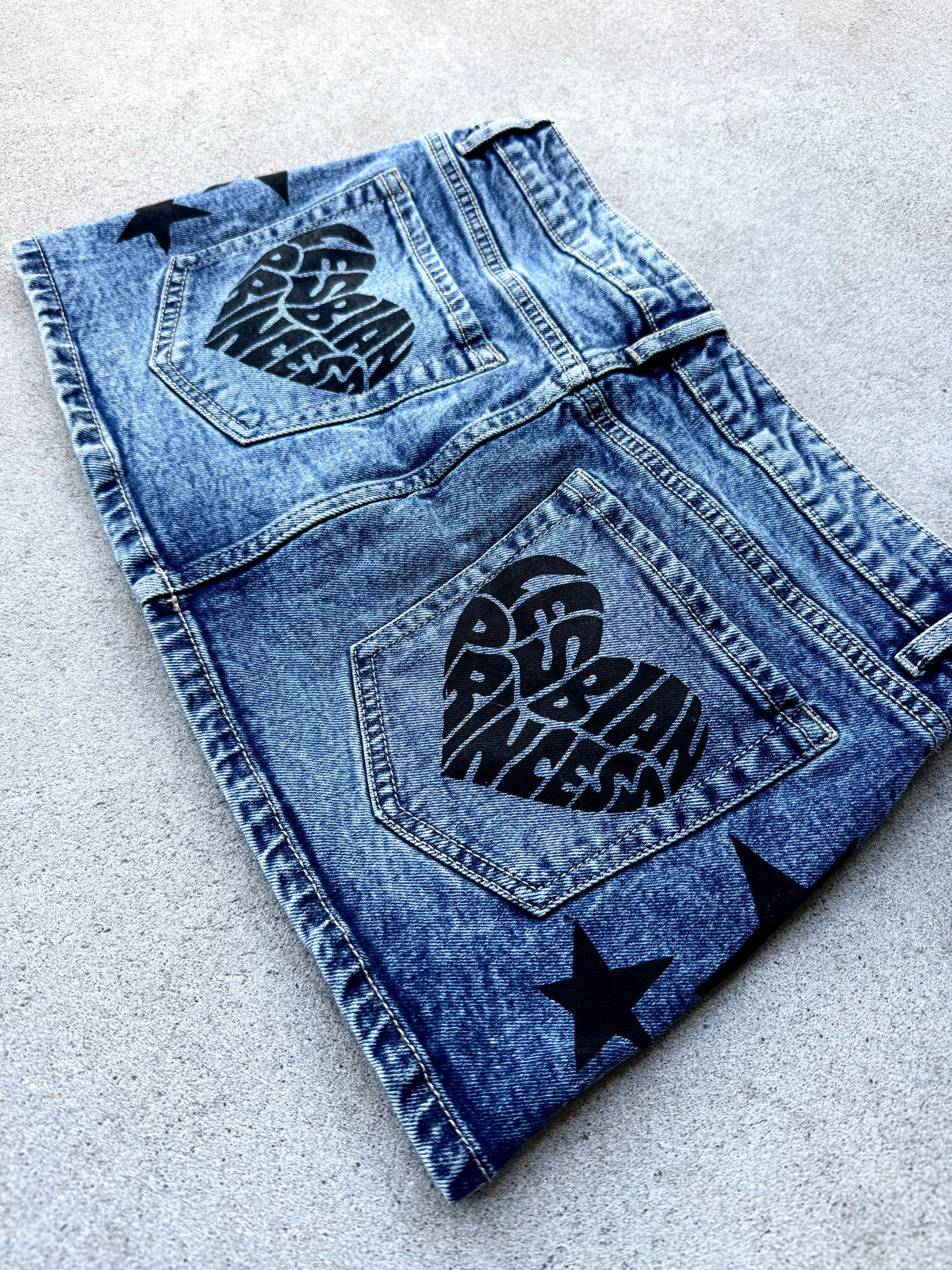 Lesbian Princess Denim Mini Skirt