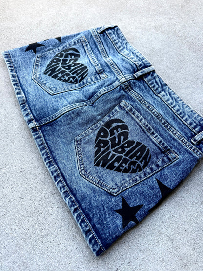 Lesbian Princess Denim Mini Skirt