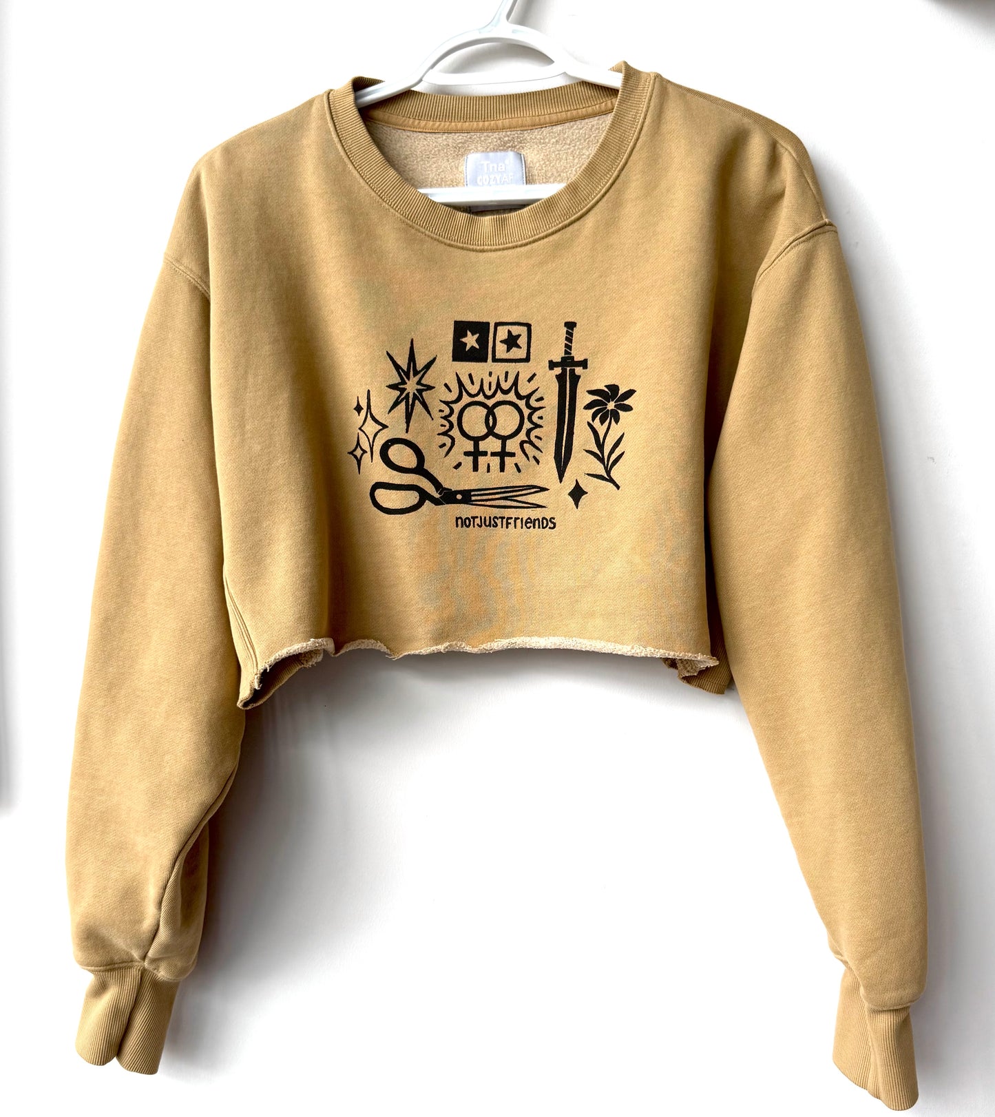 Patchwork Printed Cropped Crewneck