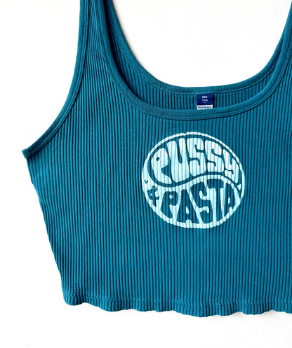 Pussy & Pasta Cropped Ribbed Tank