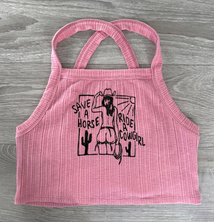 Cowgirl Cross-Back Cropped Tank