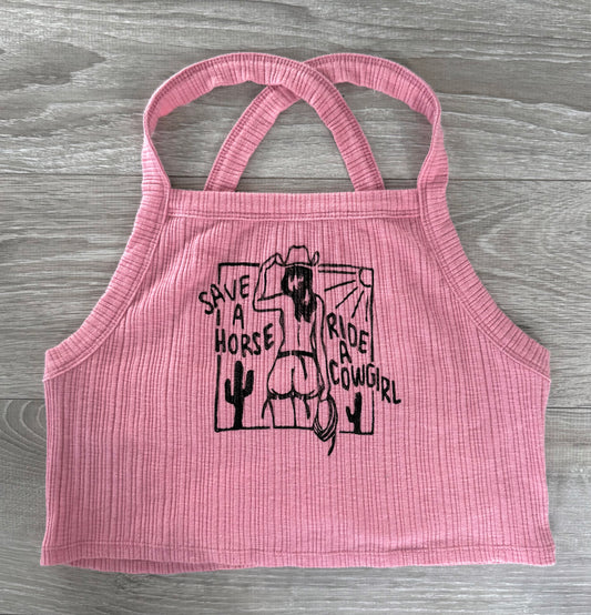 Cowgirl Cross-Back Cropped Tank