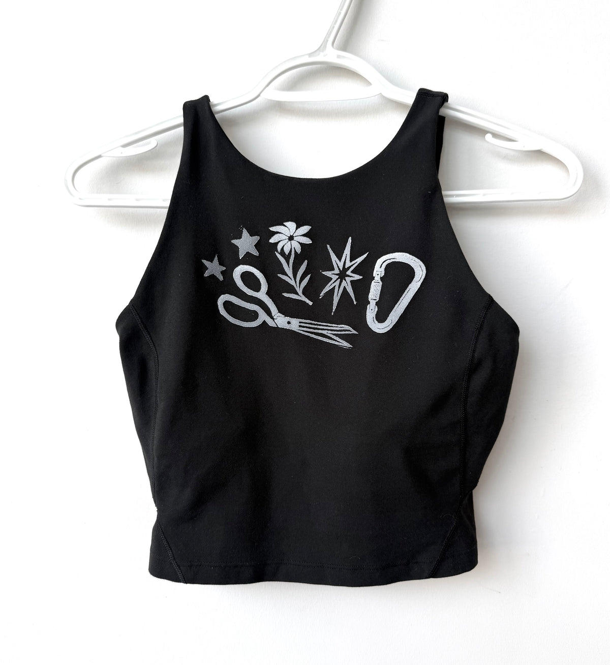 Patchwork Printed Cropped Athletic Tank