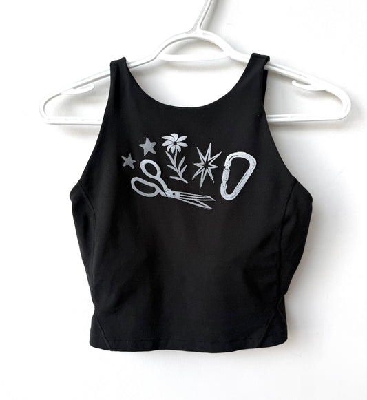 Patchwork Printed Cropped Athletic Tank