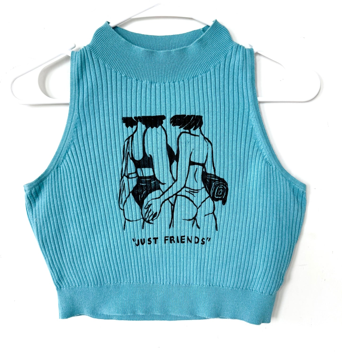 “Just Friends” Beach Babes Cropped Ribbed Tank