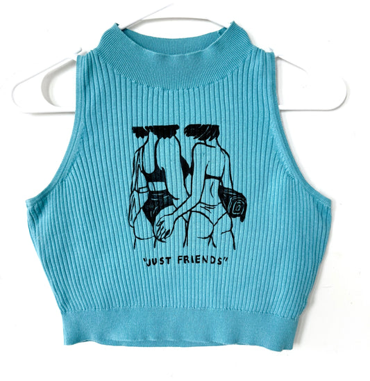 “Just Friends” Beach Babes Cropped Ribbed Tank