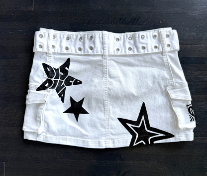 Patchwork Mid-Rise Mini Skirt