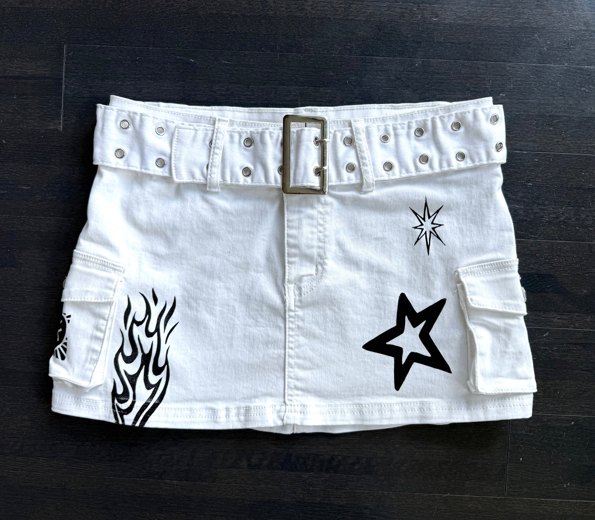 Patchwork Mid-Rise Mini Skirt