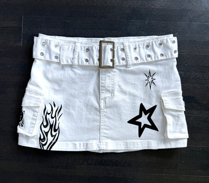 Patchwork Mid-Rise Mini Skirt