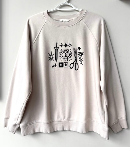 Patchwork Printed Crewneck