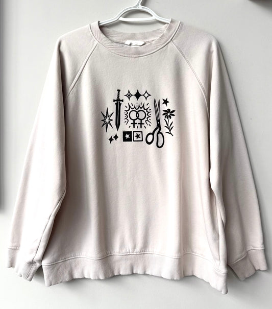 Patchwork Printed Crewneck