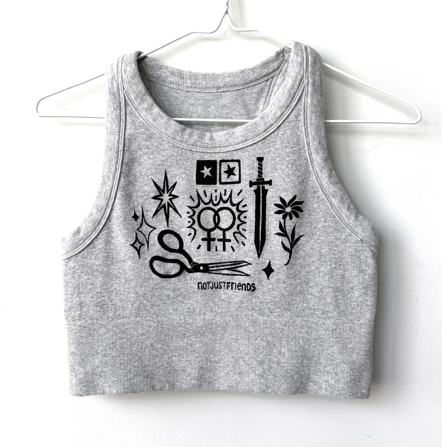 Patchwork Printed Cropped Tank