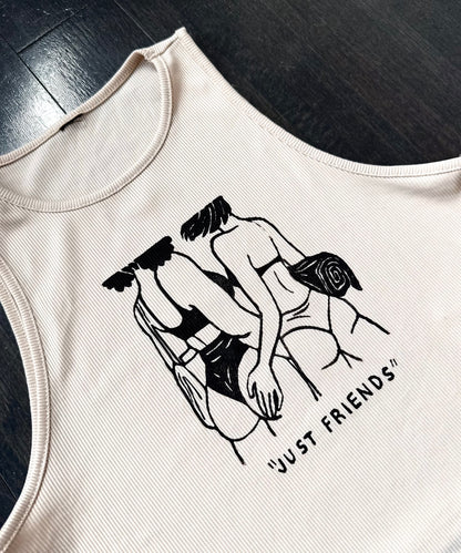 “Just Friends” Beach Babes Cropped Tank