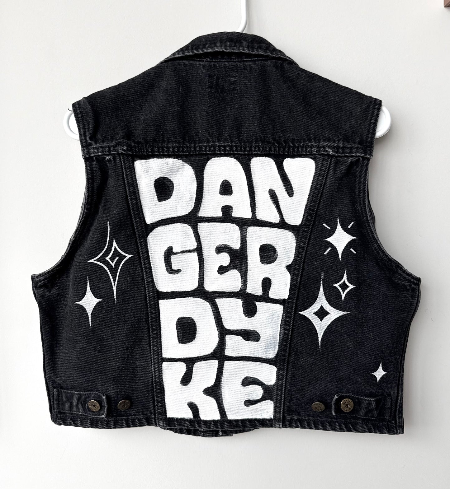 Danger Dyke Hand-Painted Denim Vest