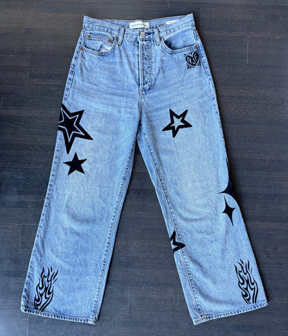 Disco Diva Wide Leg High-Waisted Jeans