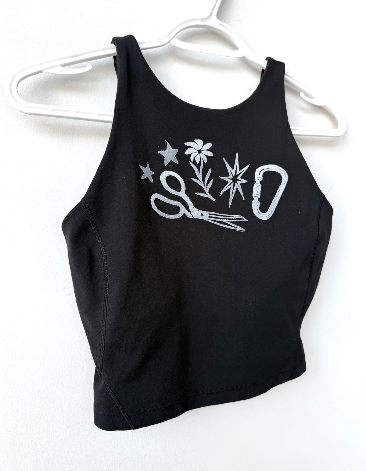 Patchwork Printed Cropped Athletic Tank