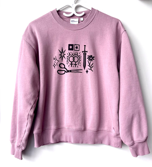 Patchwork Printed Crewneck