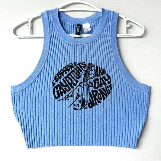 Gay Wrongs Cropped Ribbed Tank
