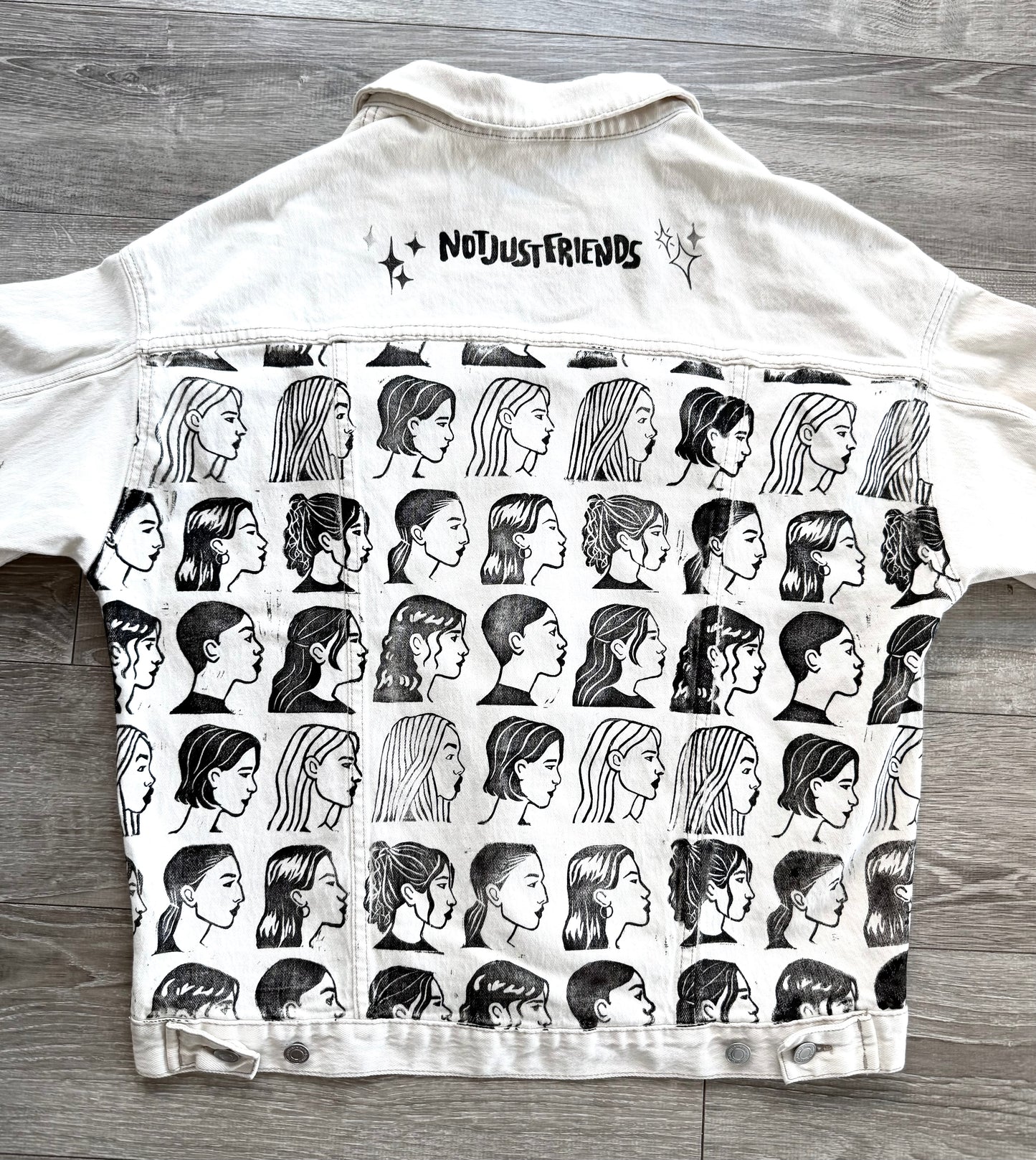 Profiles Patterned Denim Jacket