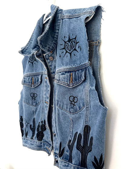 Cowgirl X Fruity Denim Cutoff Vest