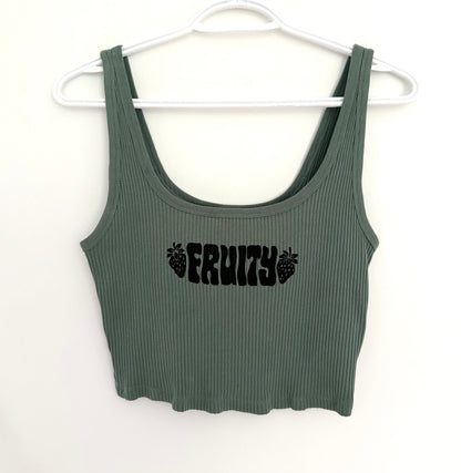 Fruity Cropped Ribbed Tank