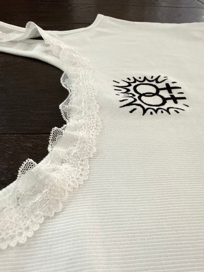 Double Venus Semi-Cropped Lace-Trim Tank