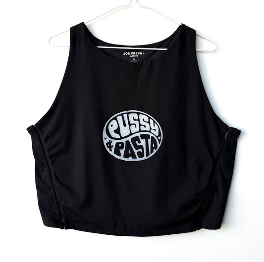 Pussy & Pasta Cropped Athletic Tank