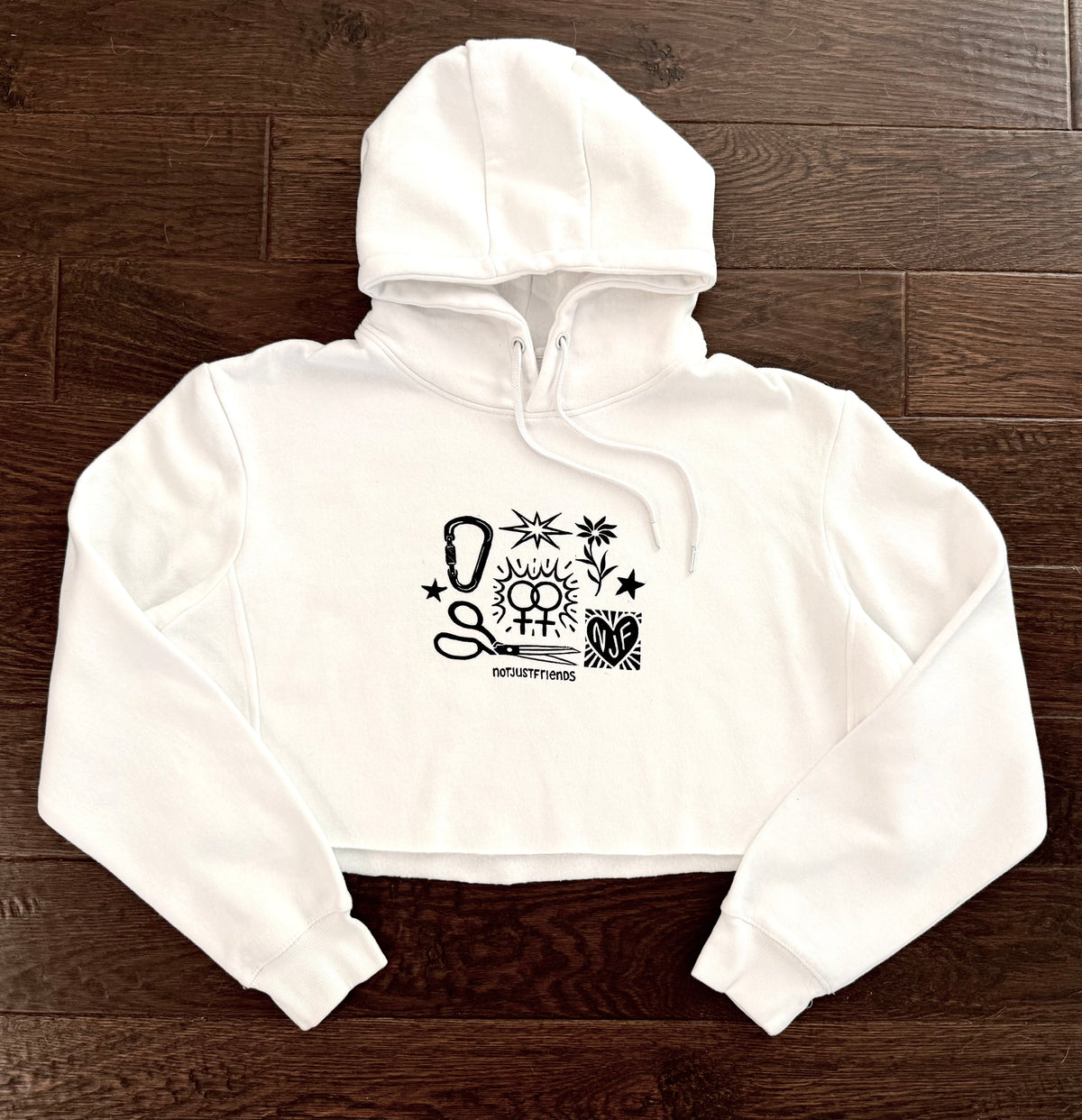 Patchwork Printed Cropped Hoodie