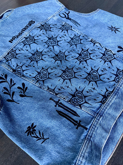 Fruity X Patchwork Printed Denim Vest