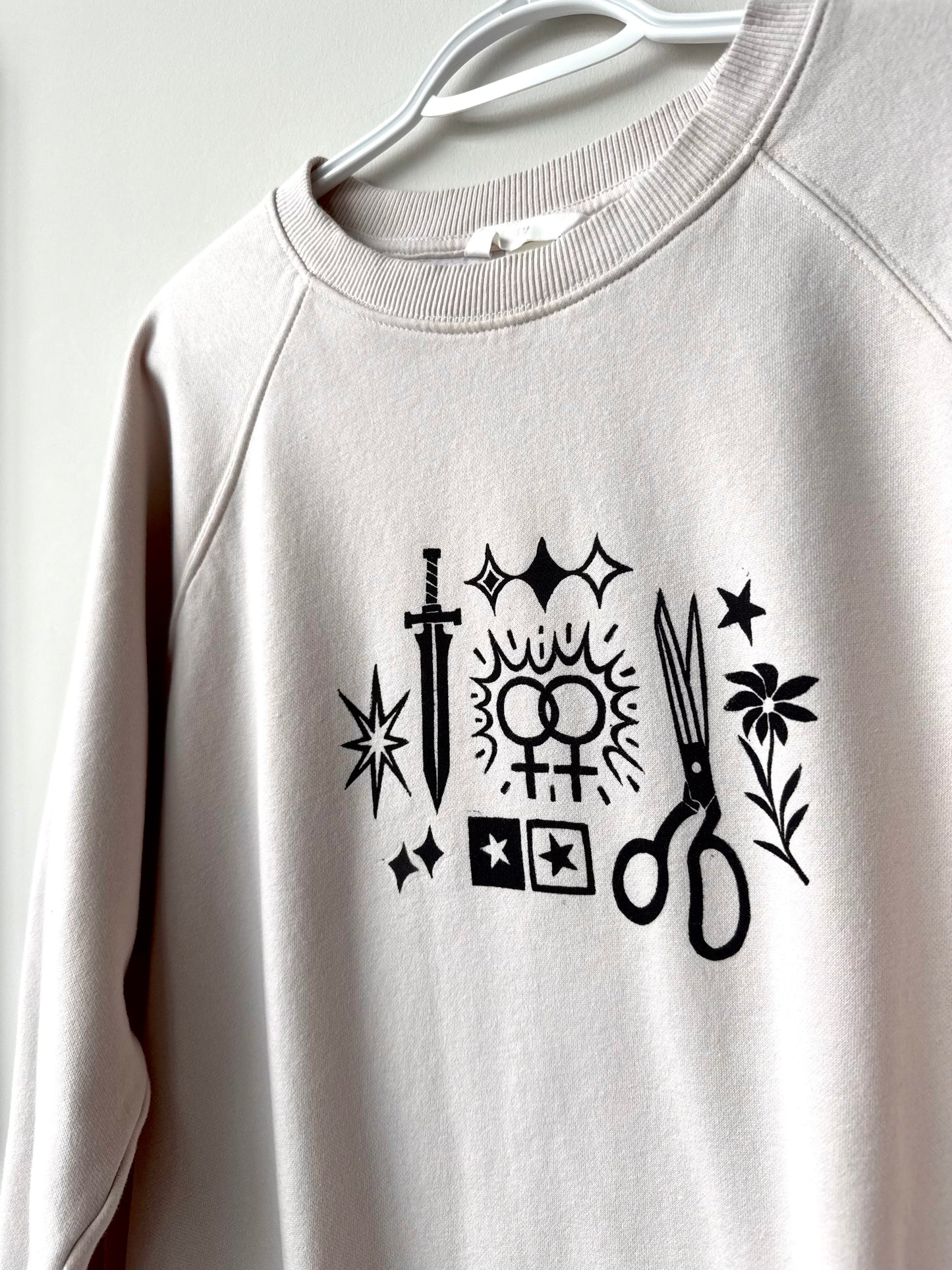 Patchwork Printed Crewneck