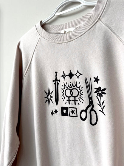 Patchwork Printed Crewneck