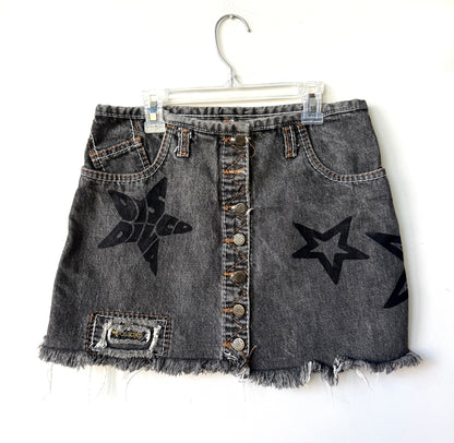 Denim High-Waist Diva Mini Skirt