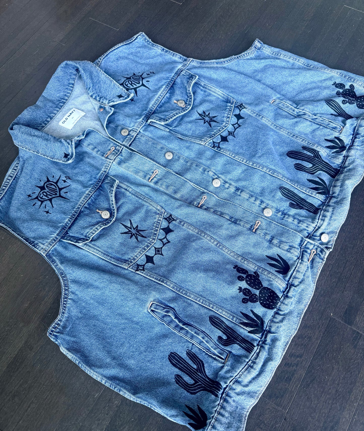 Cowgirl X Patchwork Printed Denim Vest