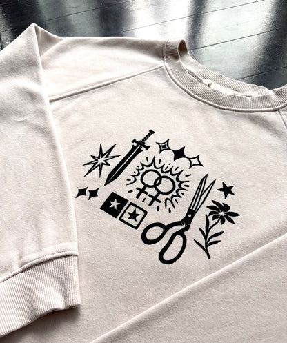 Patchwork Printed Crewneck