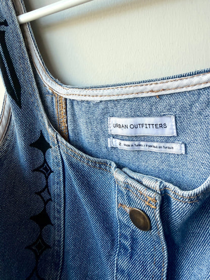 Patchwork Printed Denim Dress