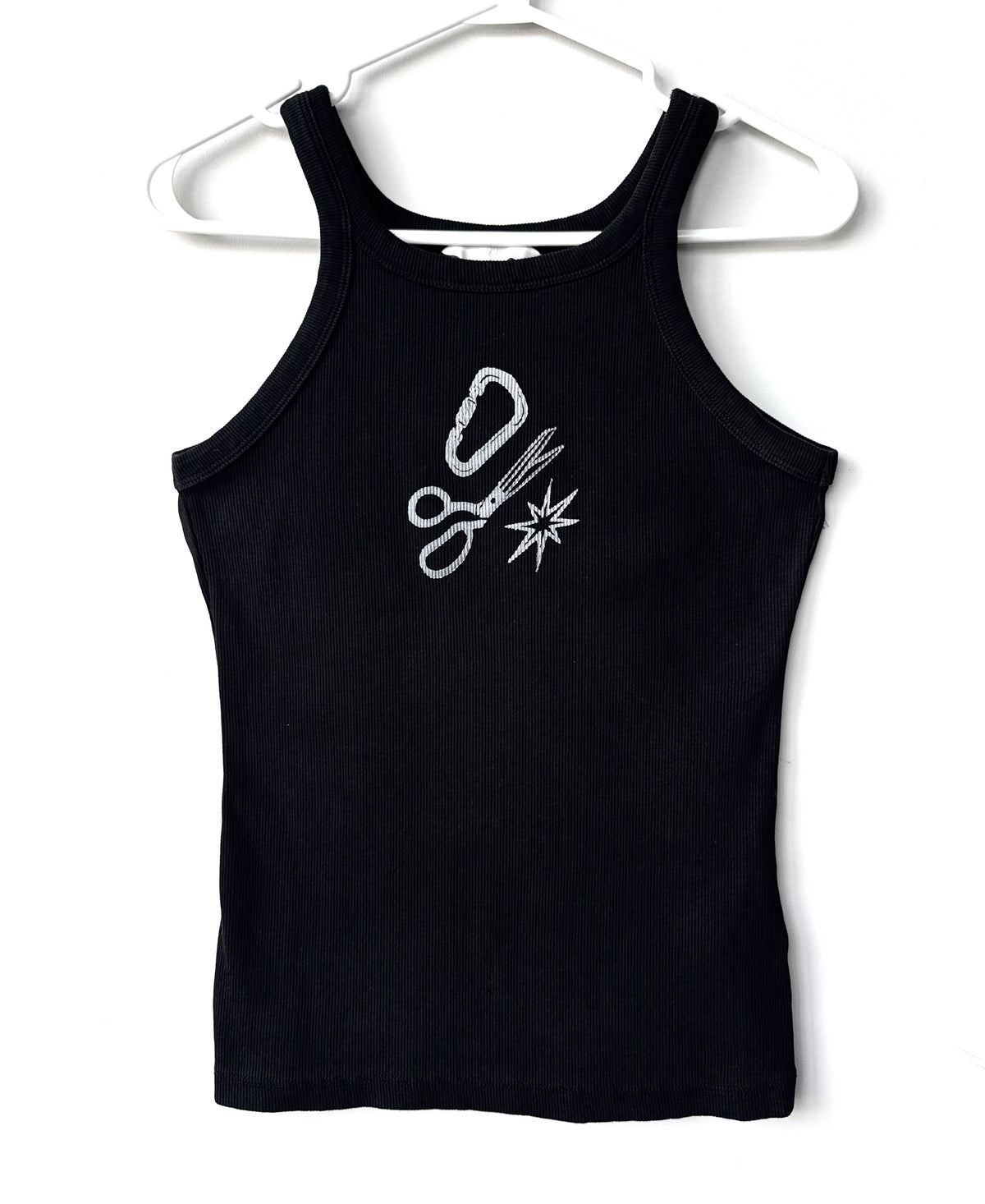 Patchwork Printed Ribbed Tank Top