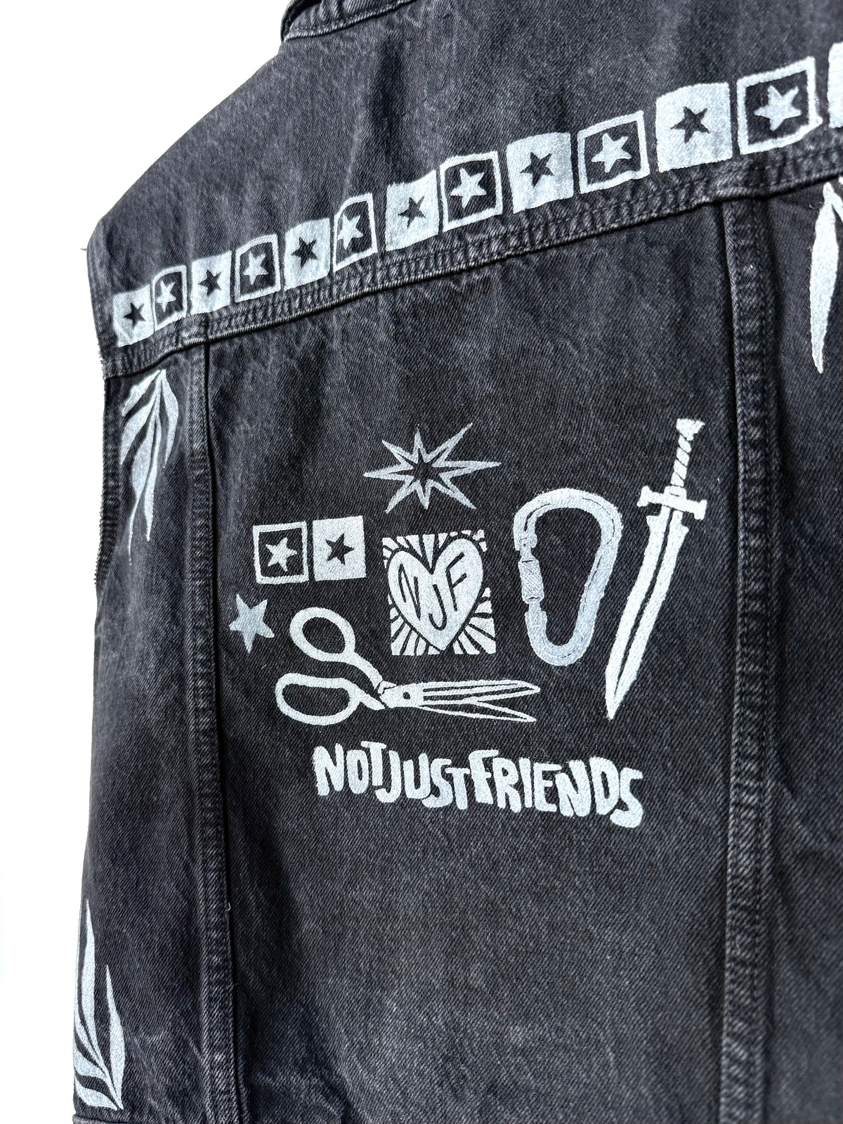 Patchwork Printed Denim Vest