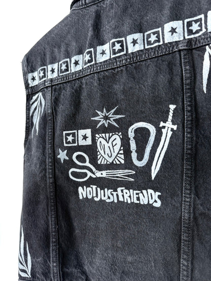 Patchwork Printed Denim Vest